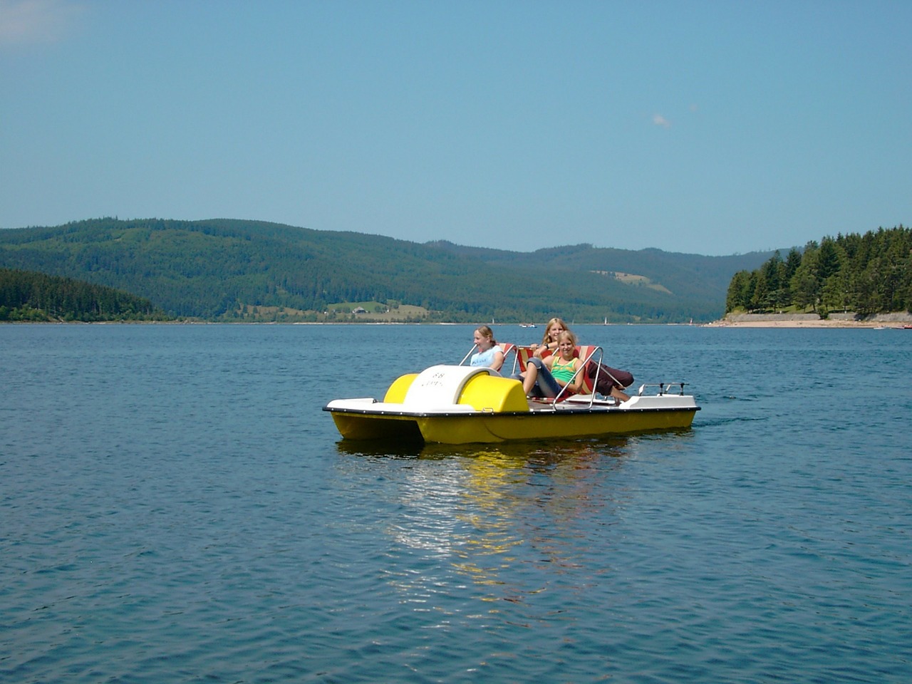 schluchsee pedal boat summer free photo