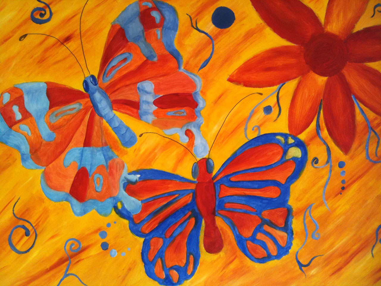 butterfly oil painting free photo