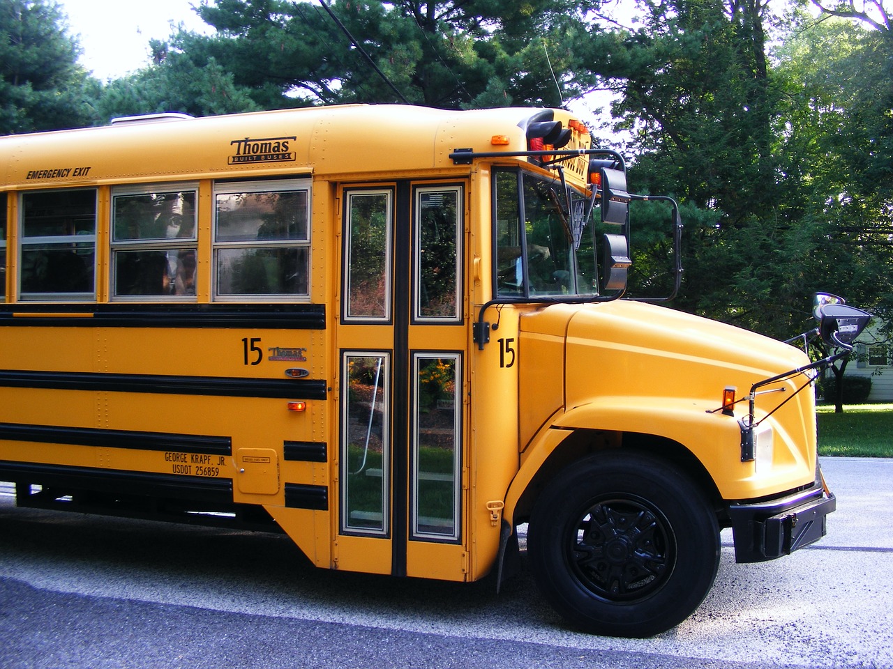 school school bus first day of school free photo