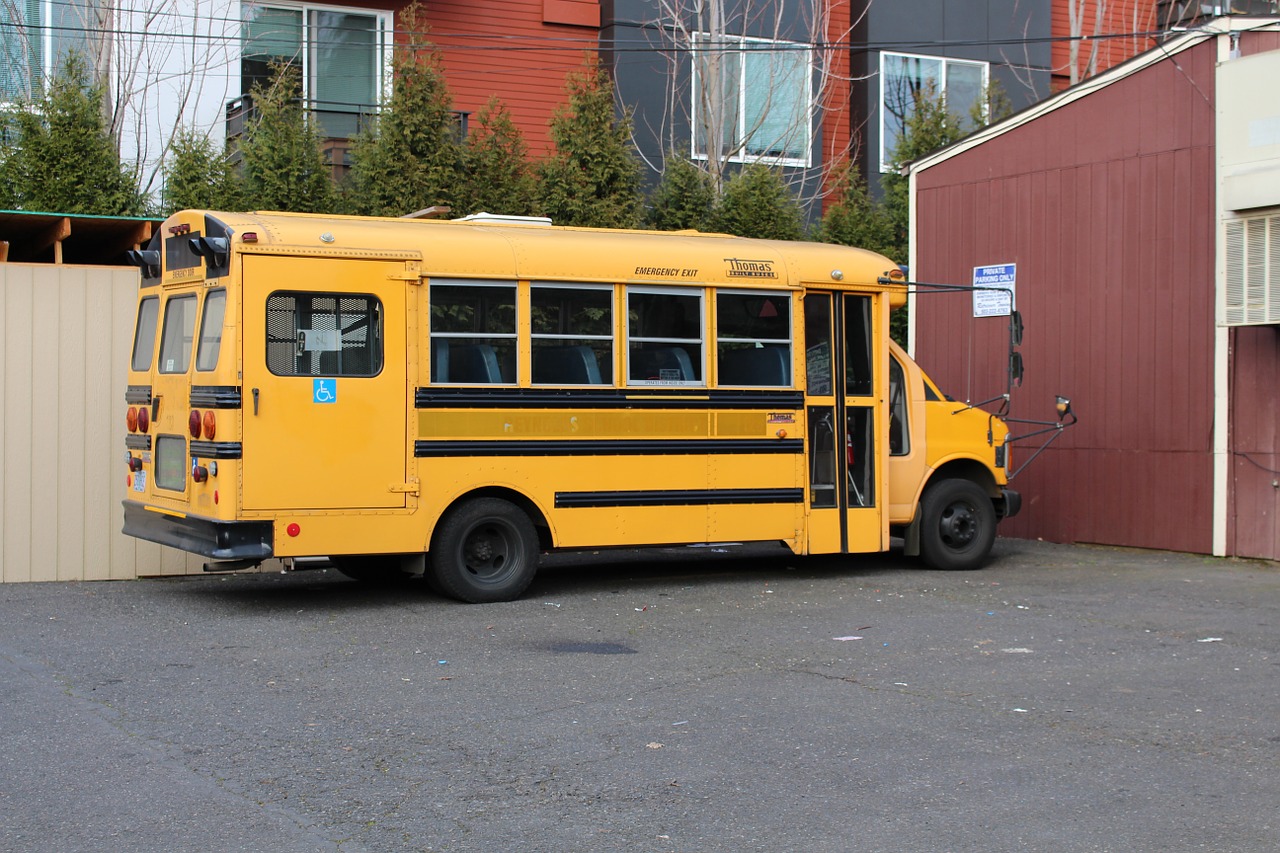 school bus yellow vehicle free photo