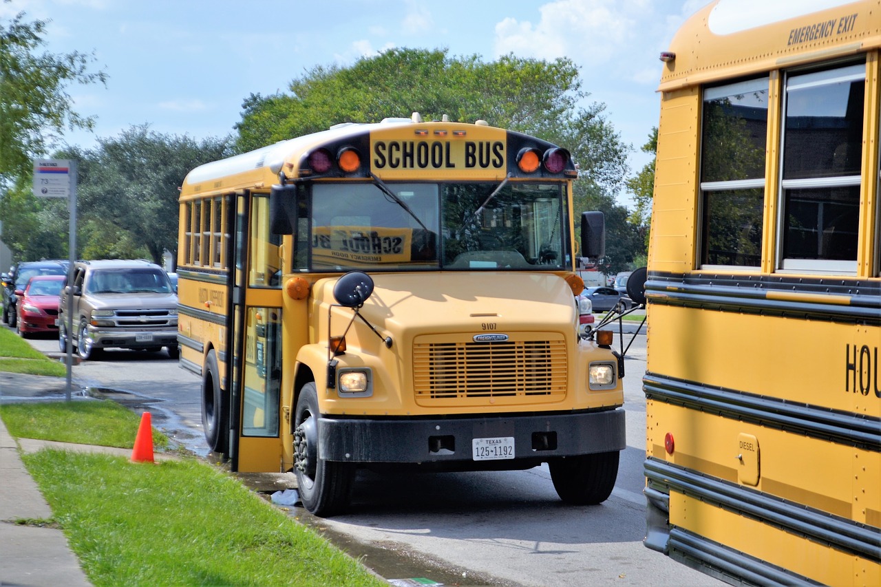 school buses houston texas teachers free photo