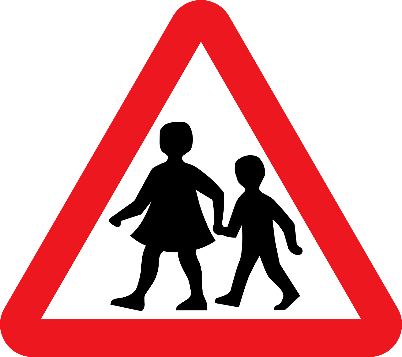 school children crossing zone caution free photo