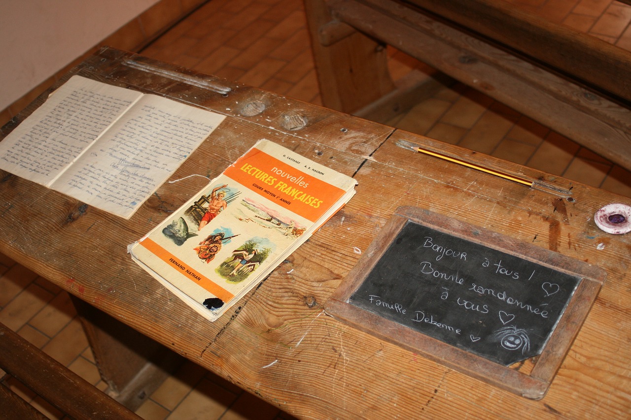 school desk old school slate free photo