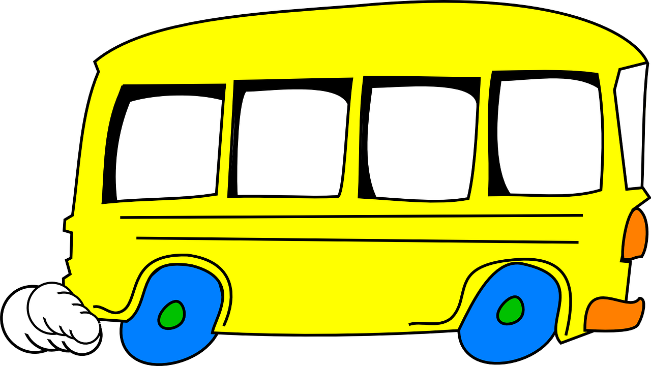schoolbus yellow driving free photo