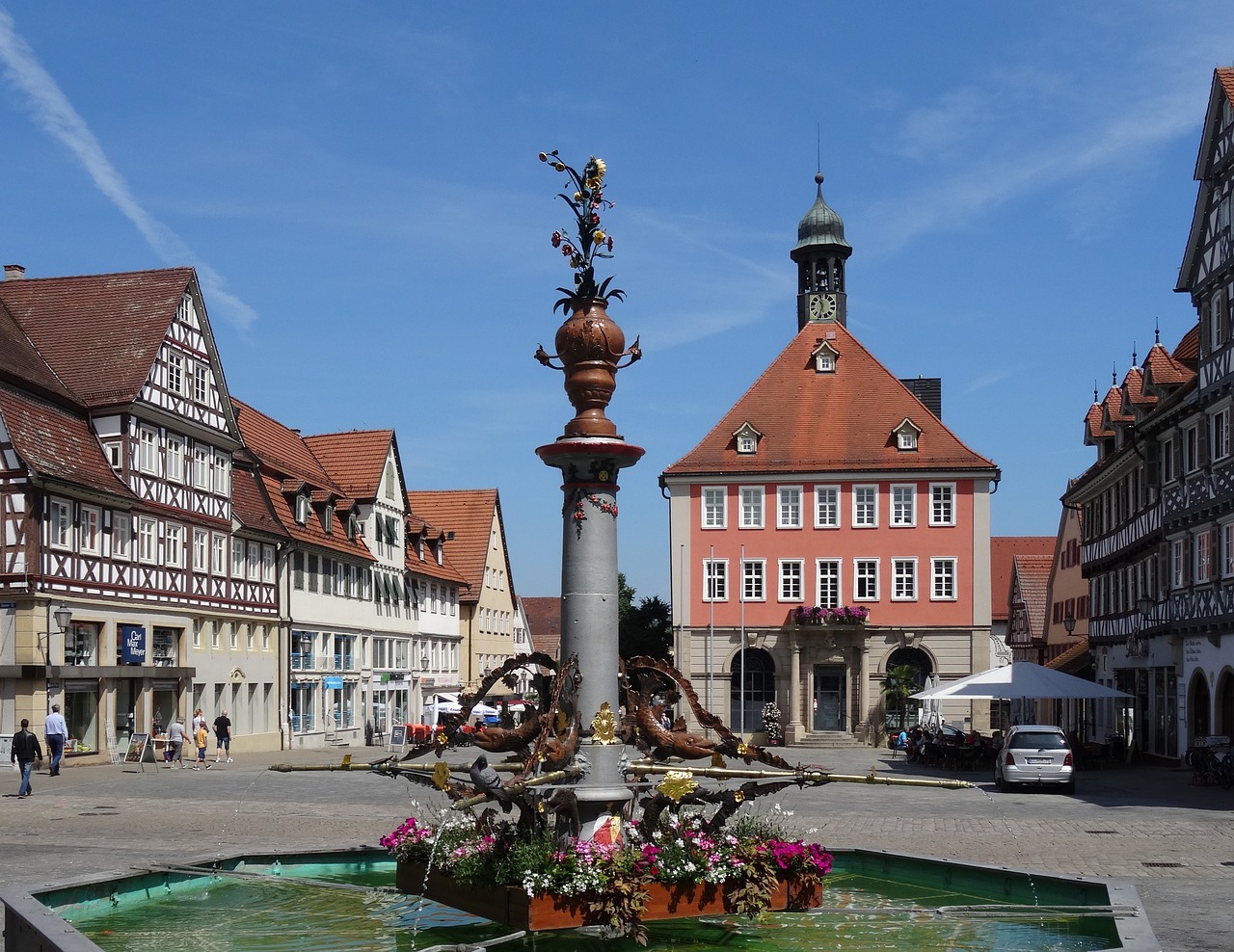 schorndorf town hall fountain city free photo