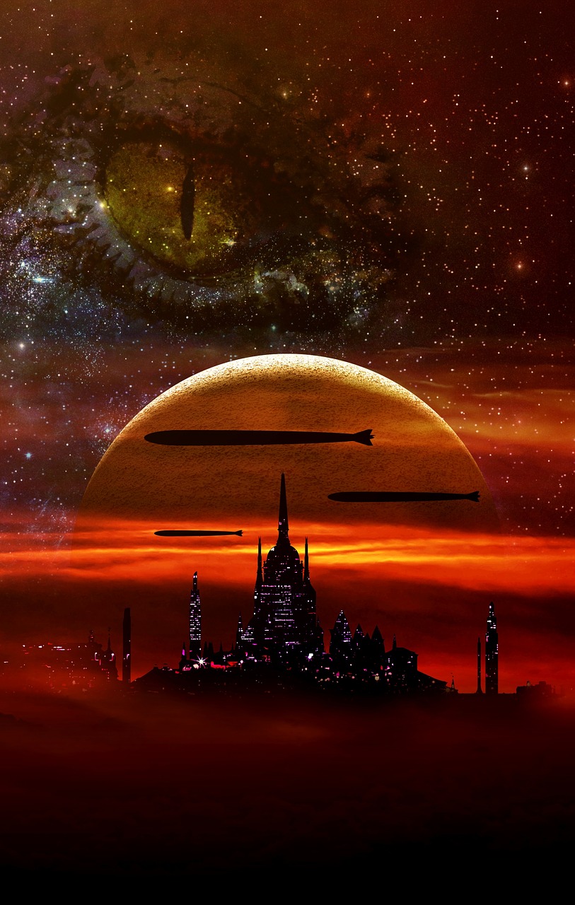 science fiction  digital illustration  photo composition free photo