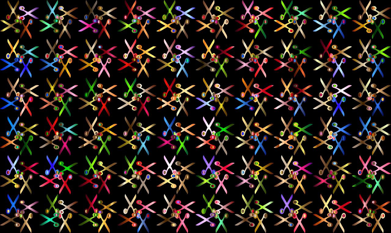 scissors pattern colorful free photo