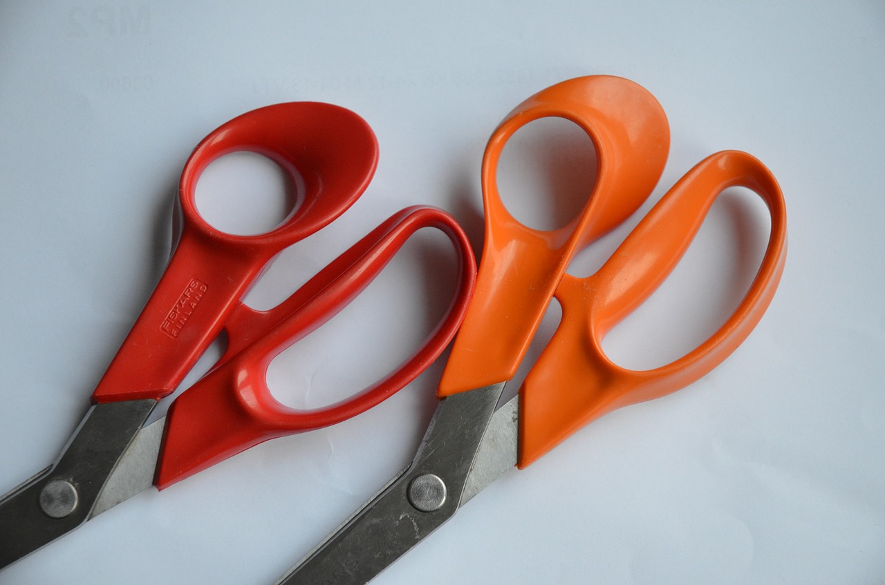 scissors orange fiskars free photo