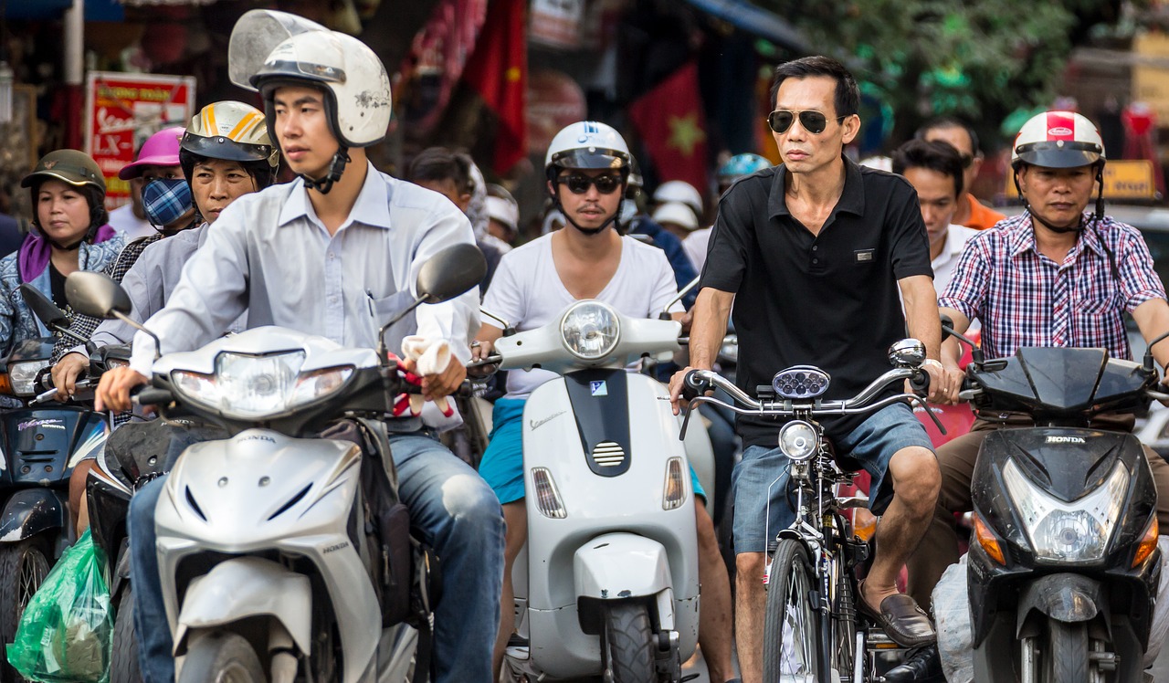 scooter bicycle traffic free photo