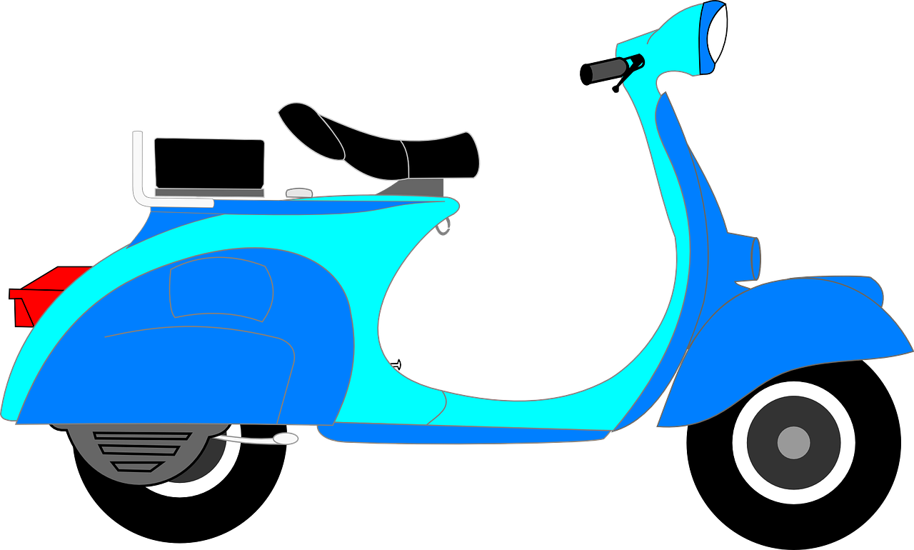 scooter blue two-wheeler free photo