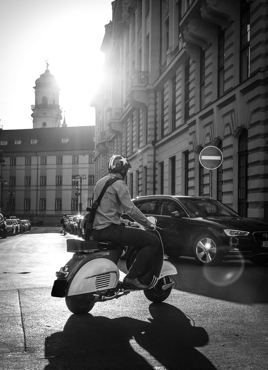scooter  moped  prague free photo