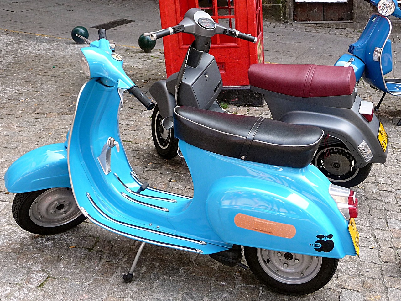 scooter blue street free photo