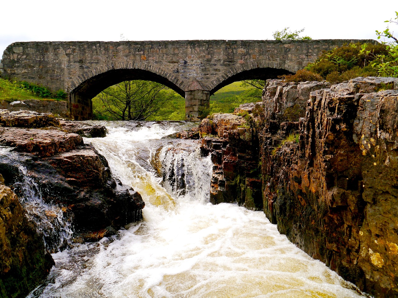 scotland water waterfall free photo