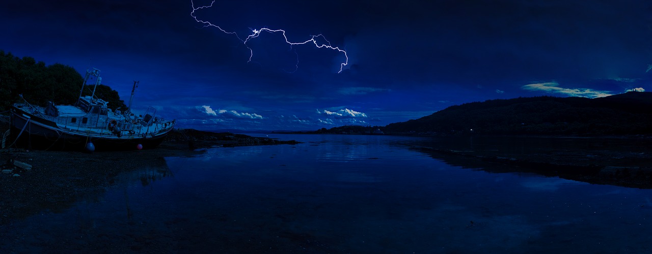 scotland lightning beach free photo
