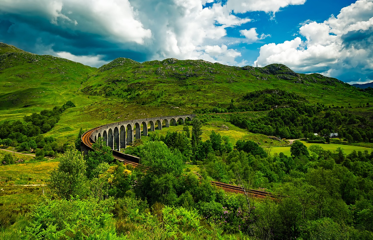 scotland viaduct landscape free photo