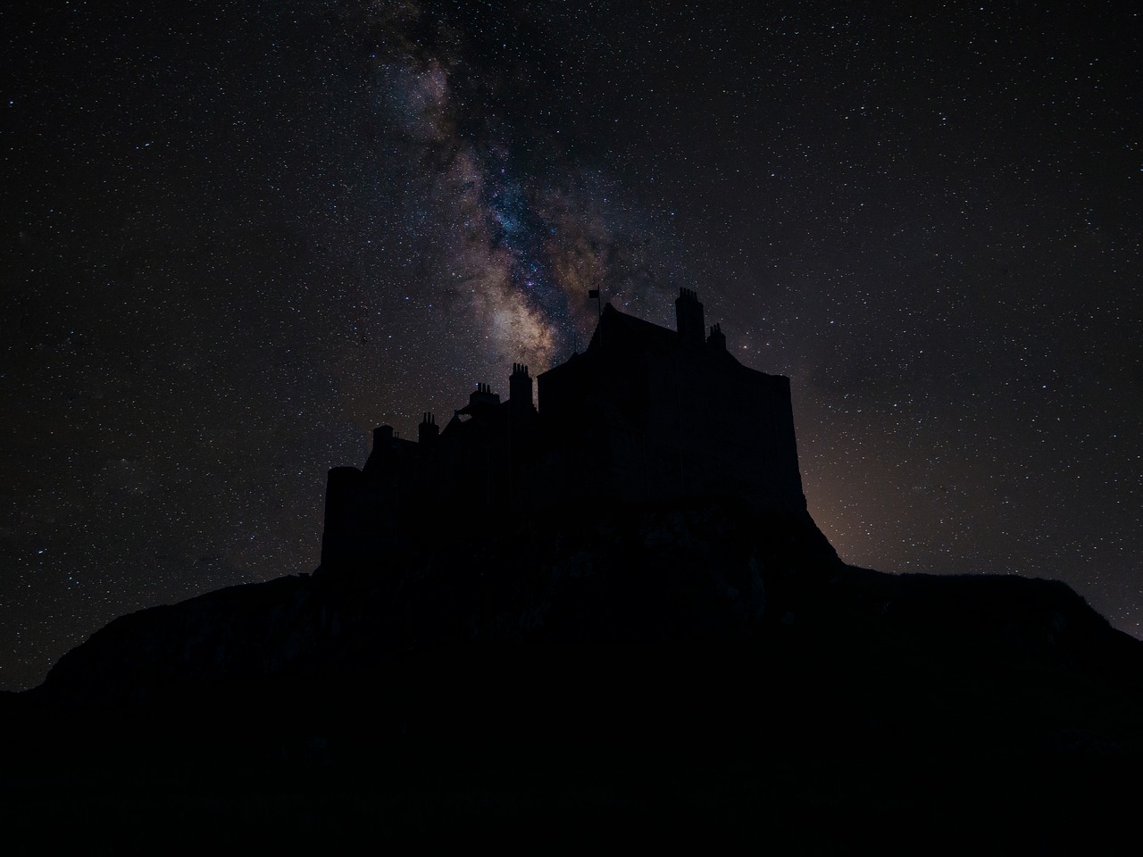 scotland castle milk way free photo