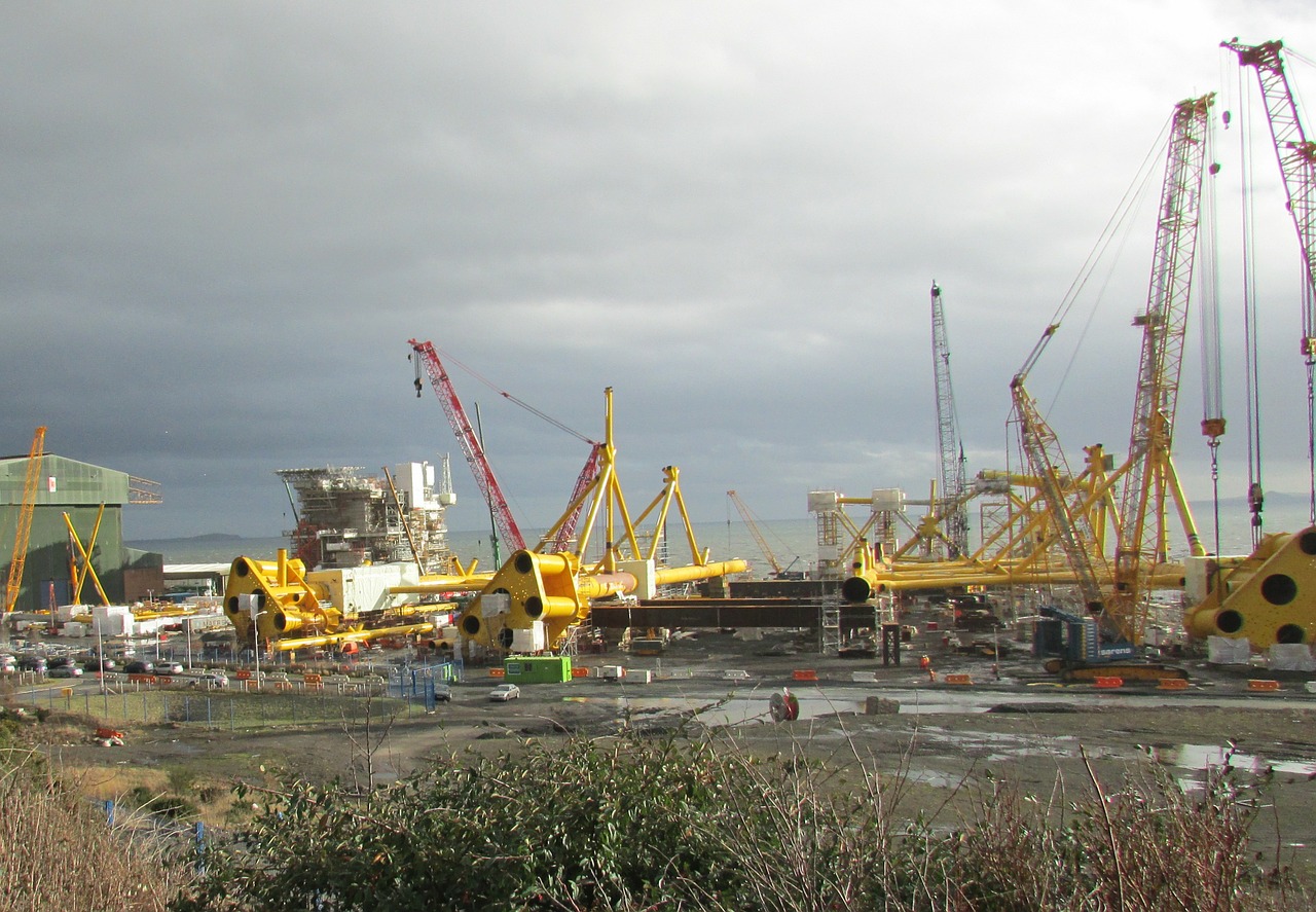 scotland shipyard wind turbine free photo