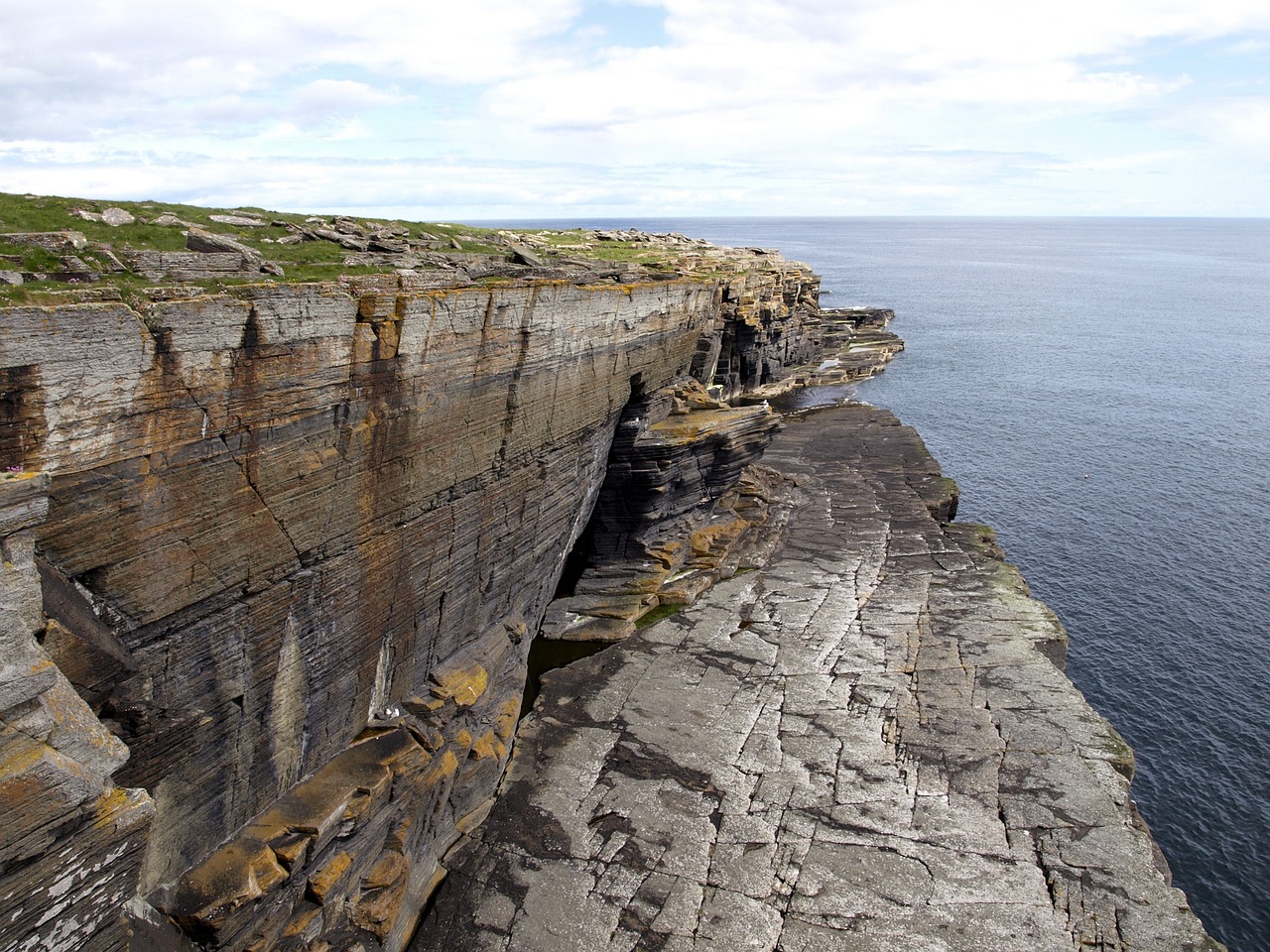 scotland cliffs north sea free photo