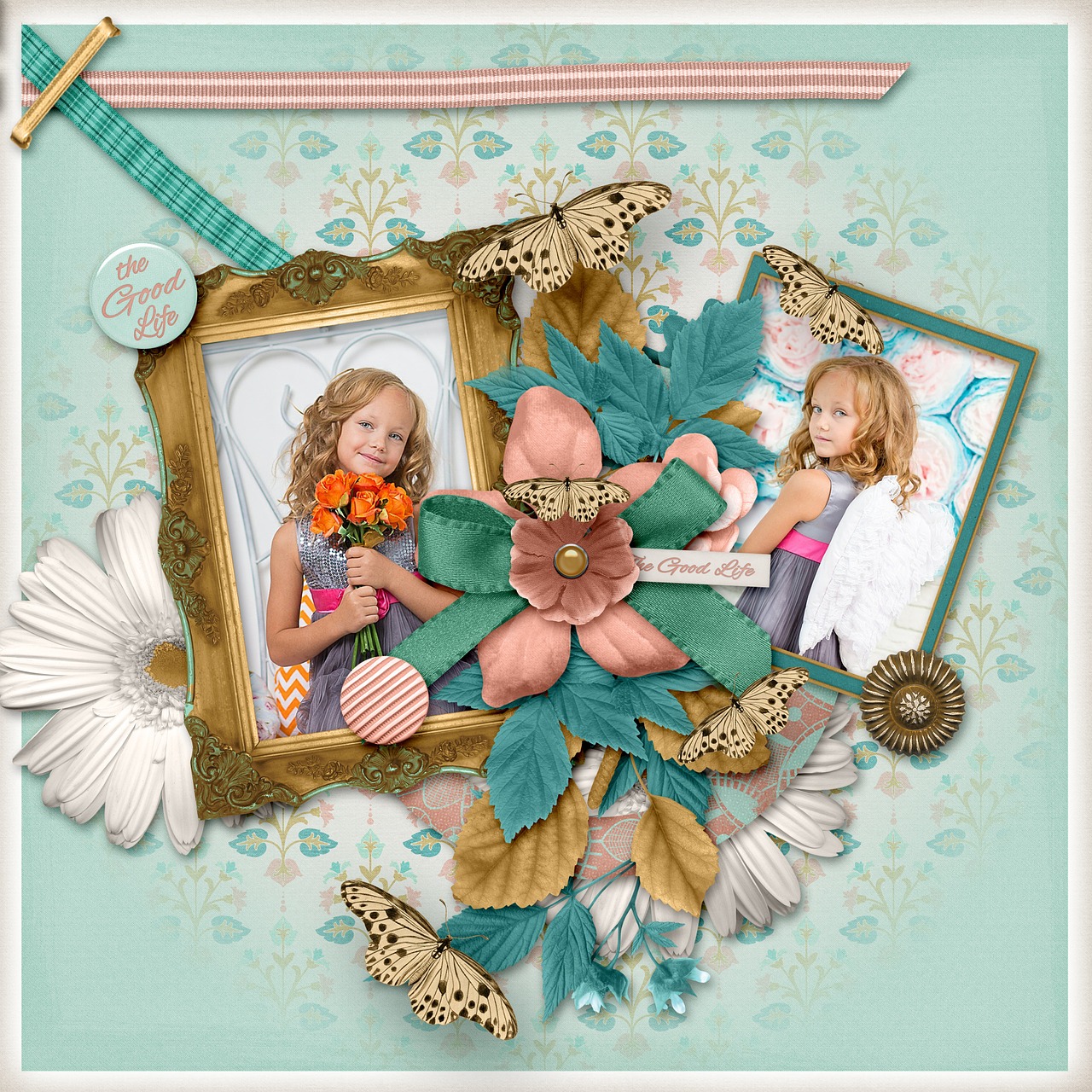 scrapbooking collage girly free photo