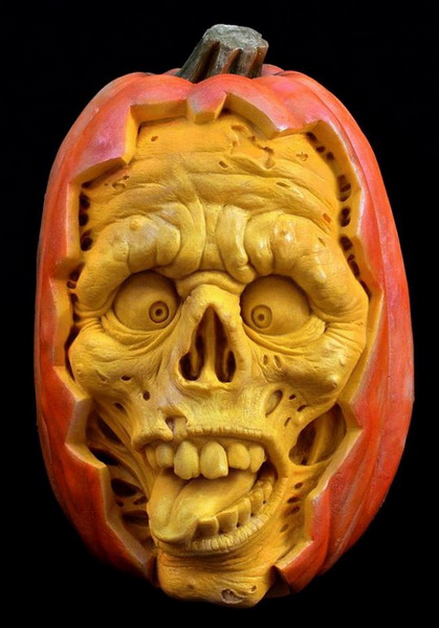 sculpted pumpkin halloween free photo