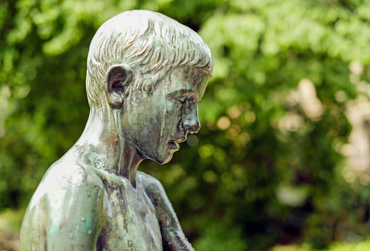 sculpture bronze child free photo