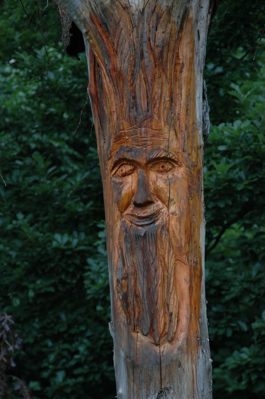 sculpture face wood free photo