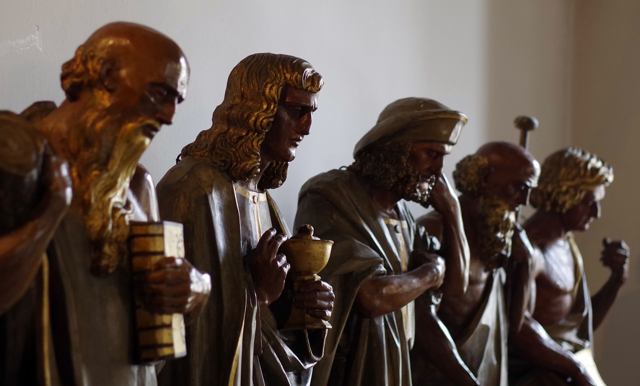 sculpture the apostles wooden free photo