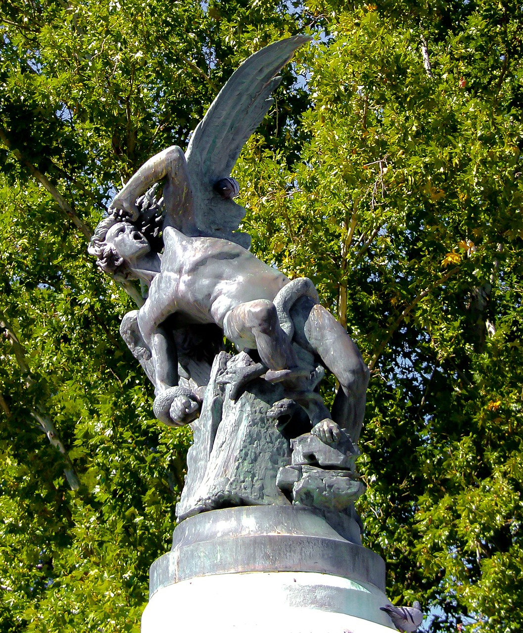 sculpture fallen angel lucifer free photo