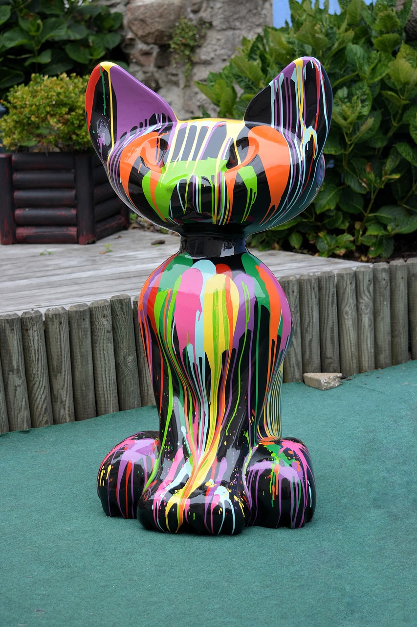 sculpture cat colors free photo