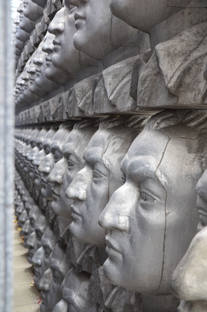 sculpture heads face free photo