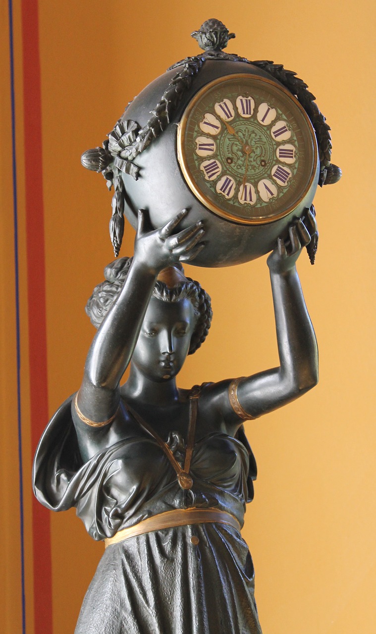 sculpture  antique clock  art deco free photo