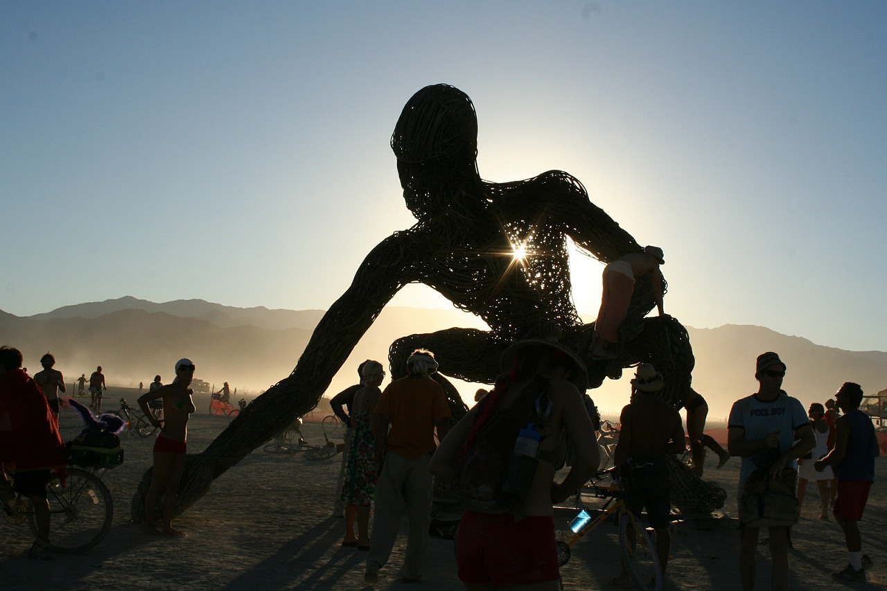 sculpture burning man crude awakening free photo