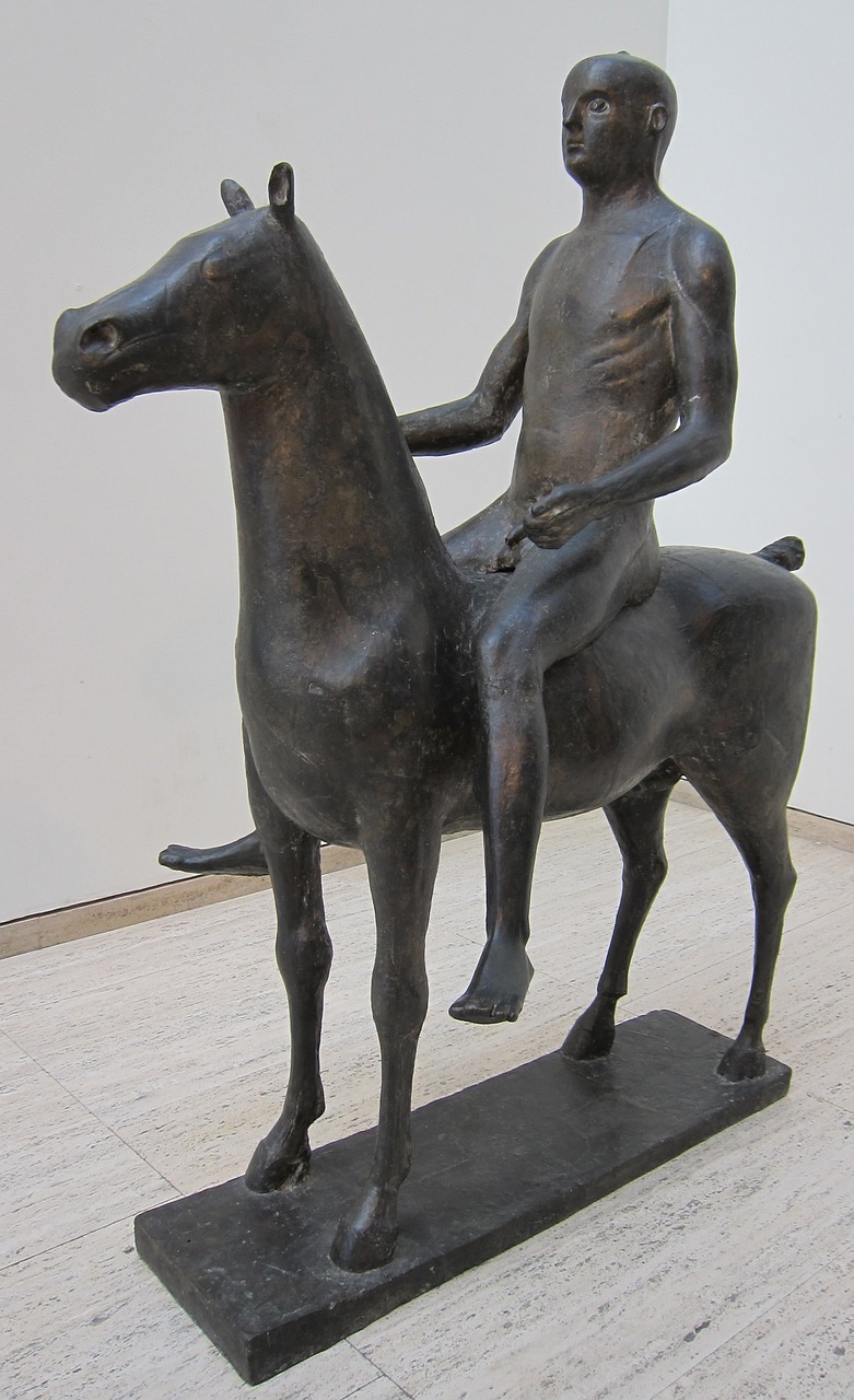 sculpture rider bronze free photo