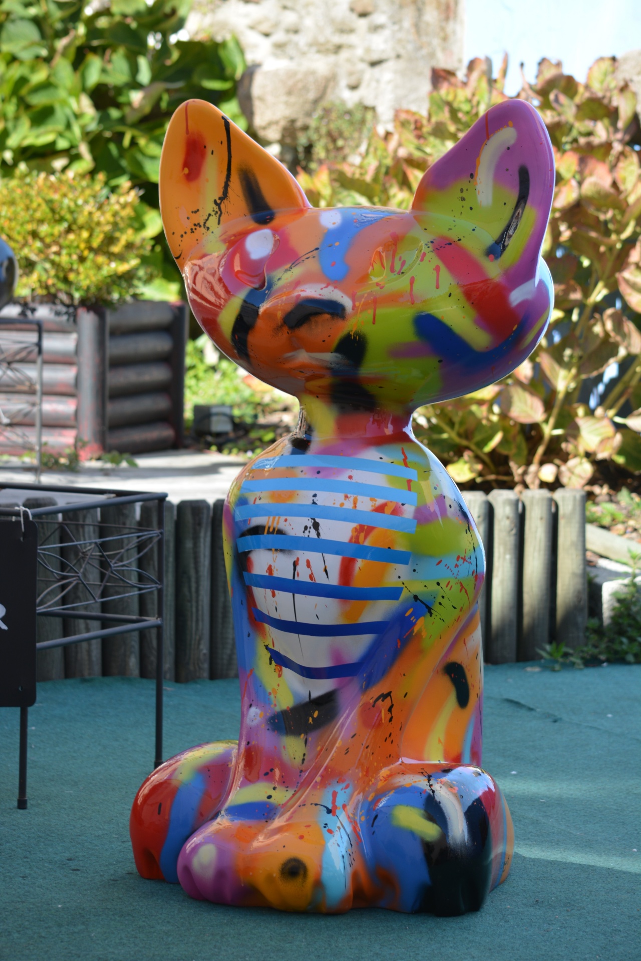 cat sculpture colors free photo