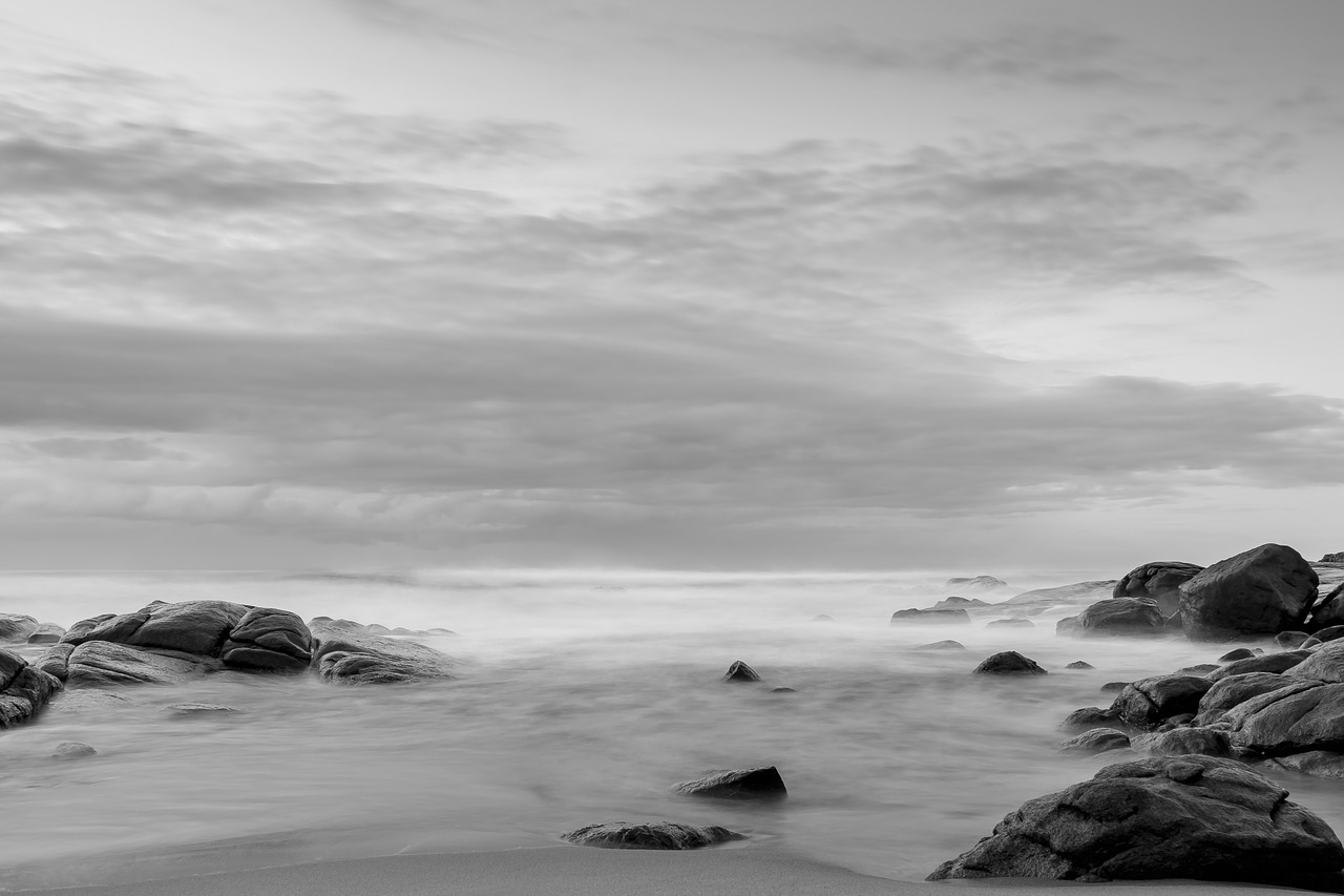 sea fog black and white free photo