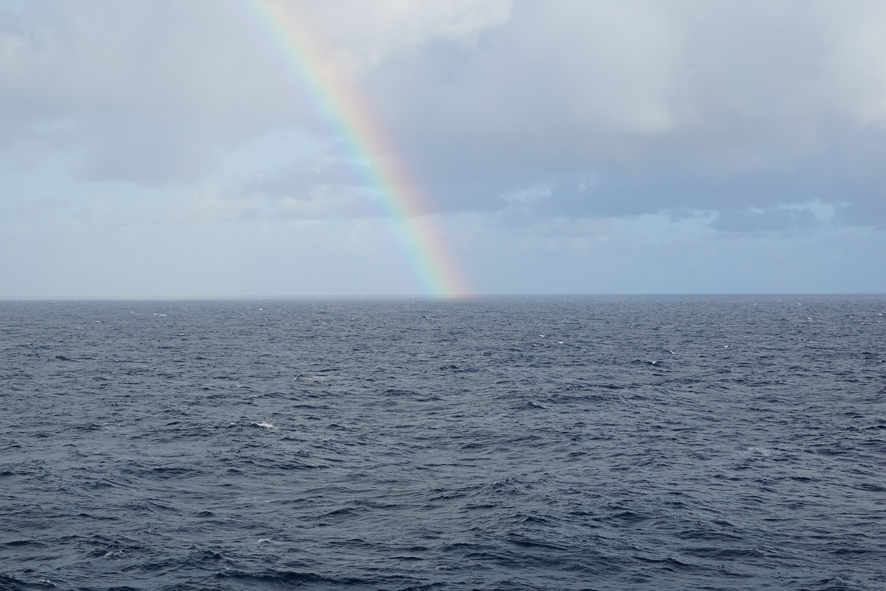 sea ocean rainbow free photo