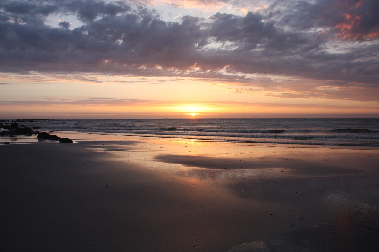 sea beach sunset free photo