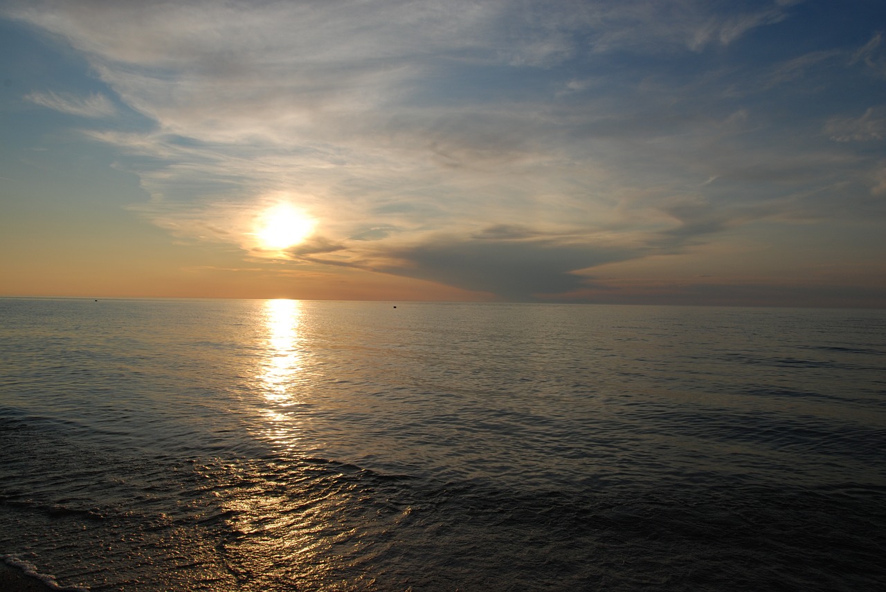 sea the baltic sea sunset free photo