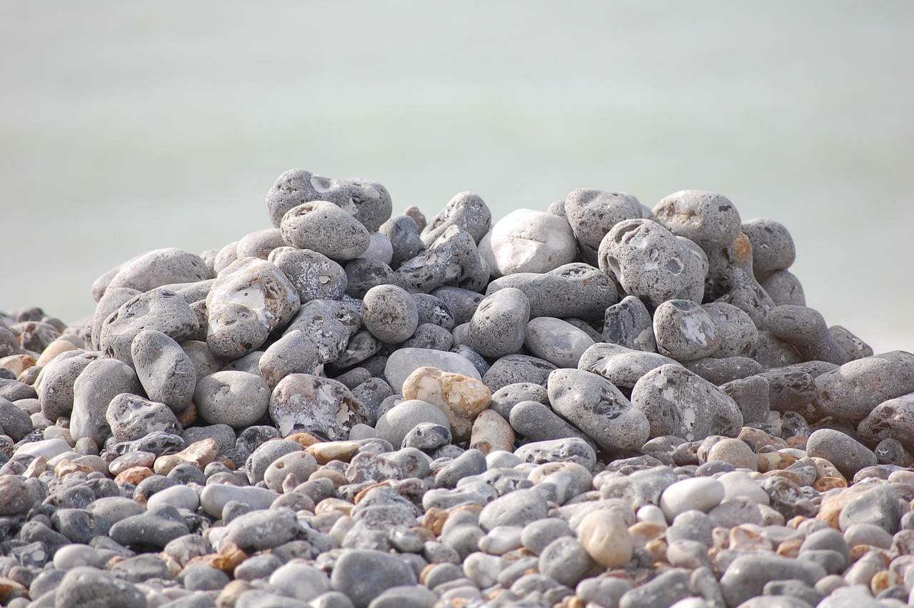 stone beach round stone free photo