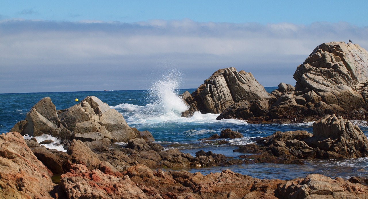 sea waves rocks free photo