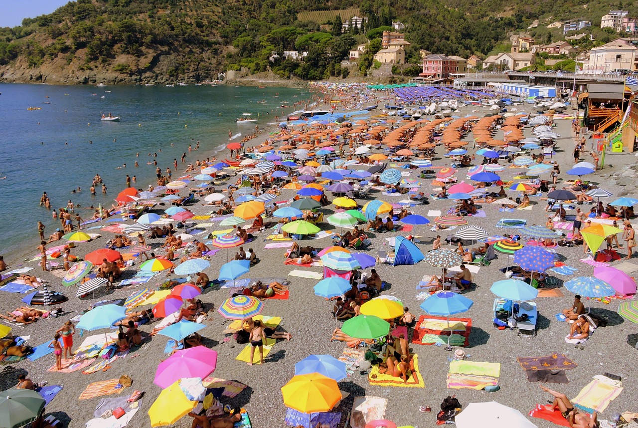 sea umbrellas beach free photo