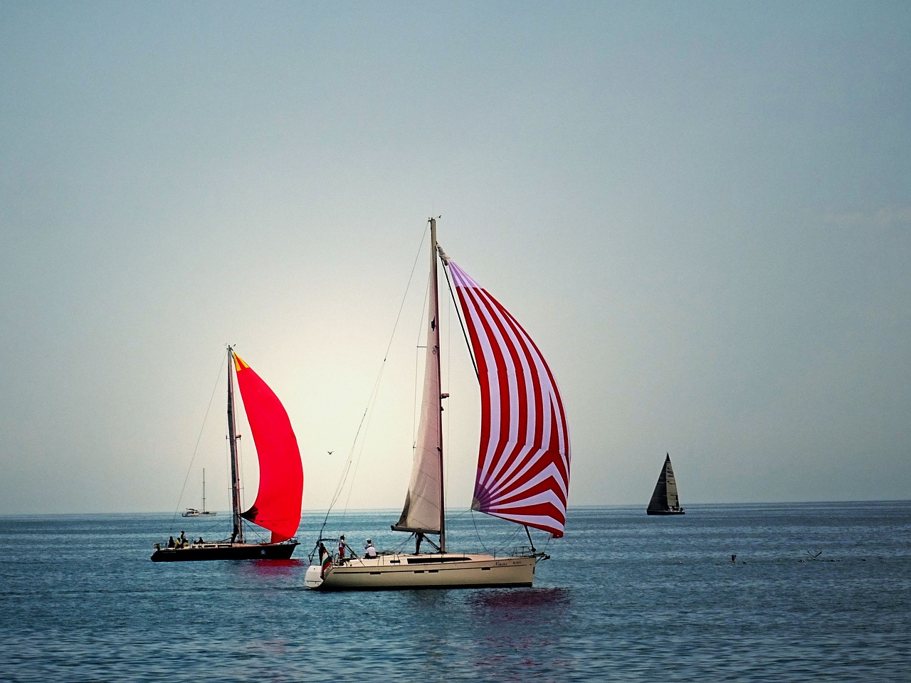 sea sky boat free photo