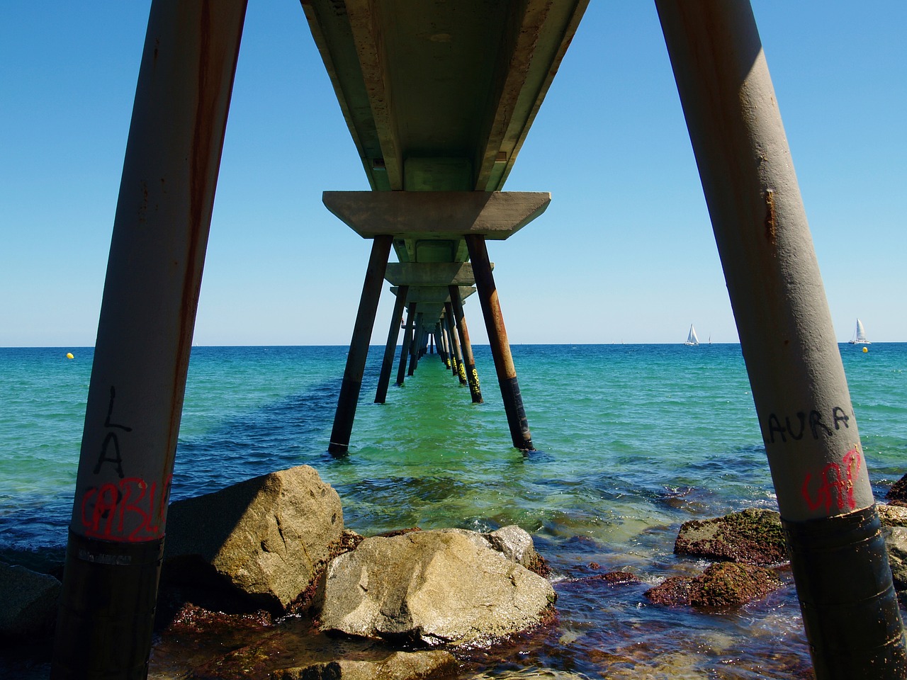 sea bridge water free photo