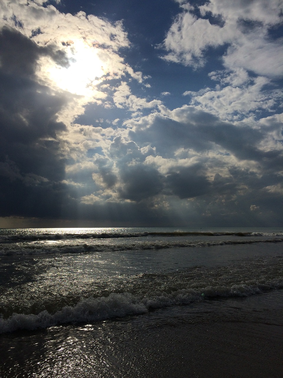 sea clouds beach free photo