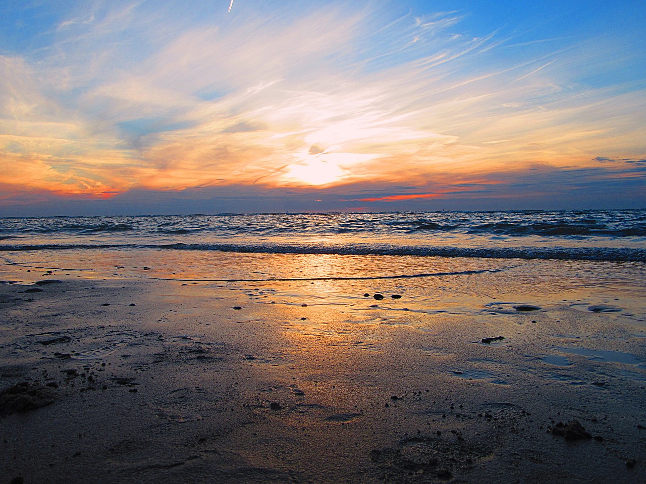 sea beach sunset free photo