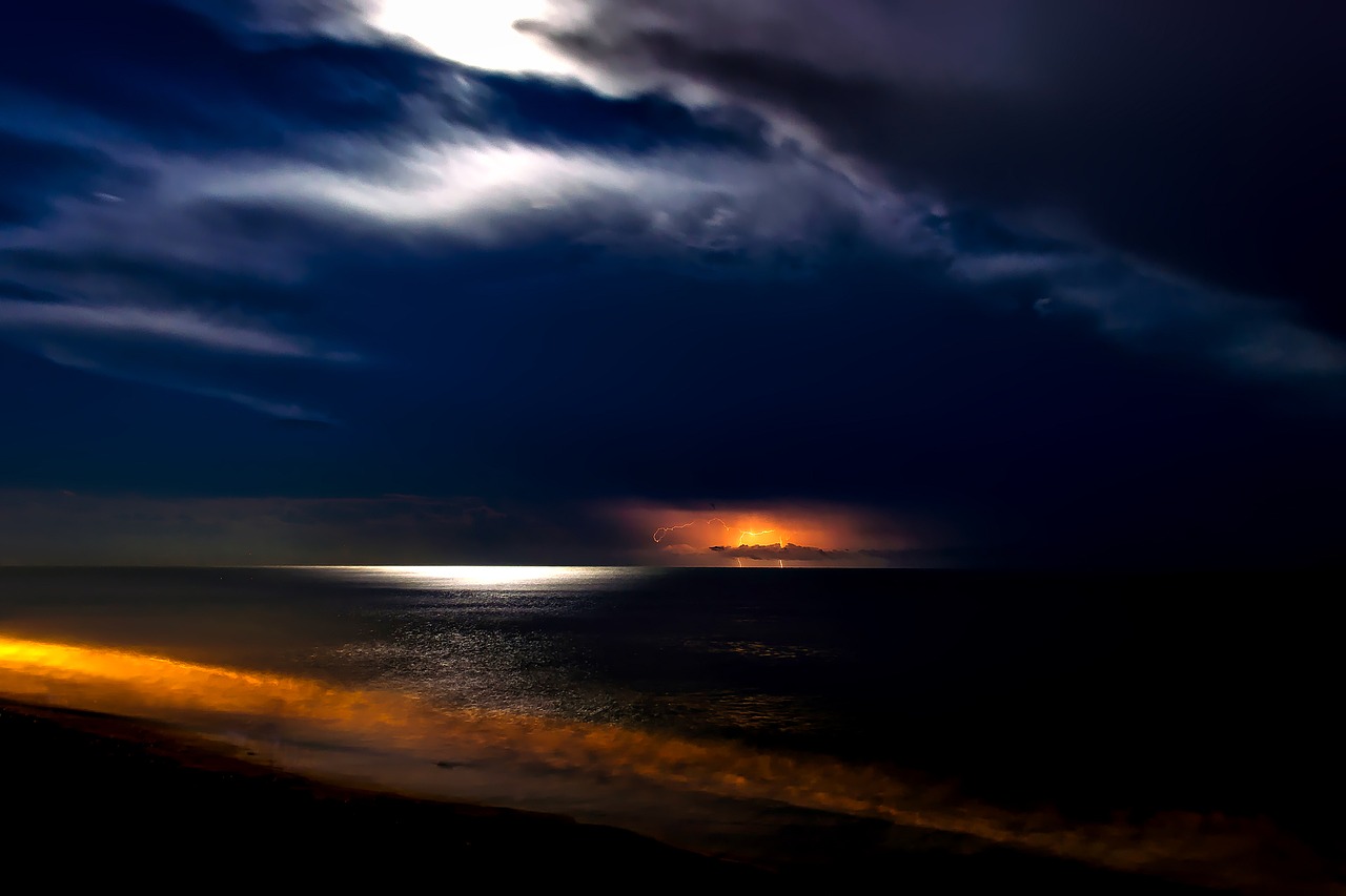 sea ocean sunset free photo