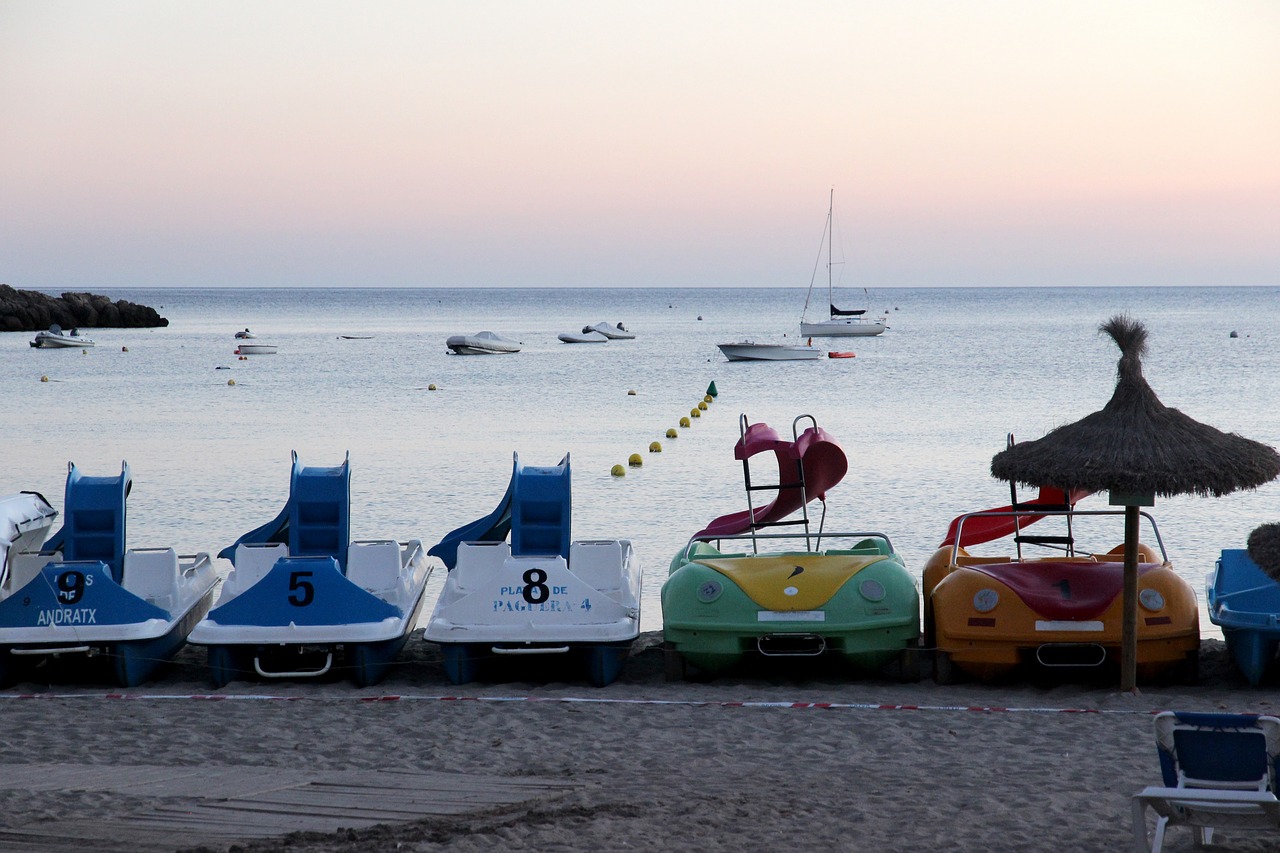 sea pedal boats beach free photo