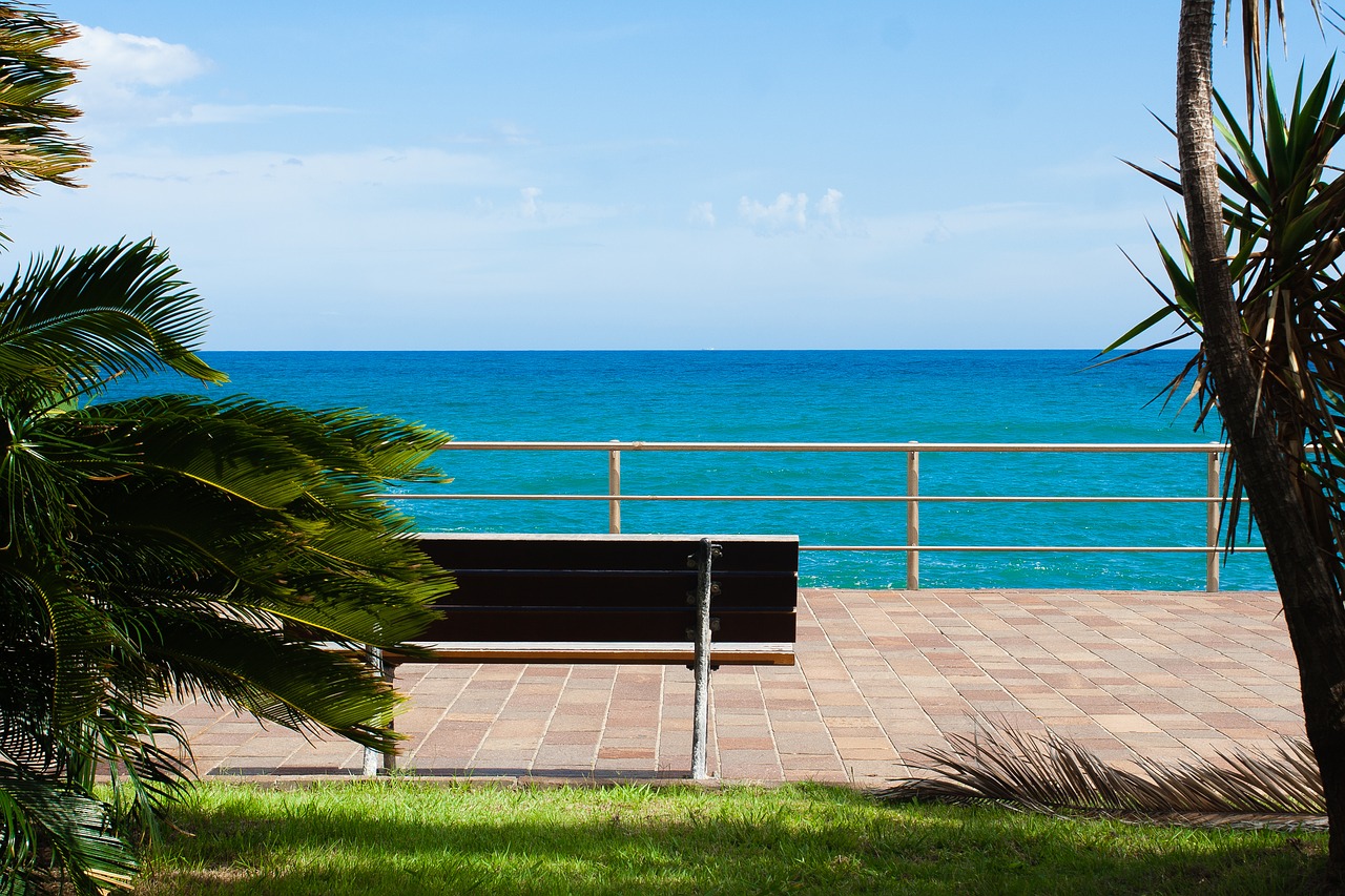 sea bench sky free photo