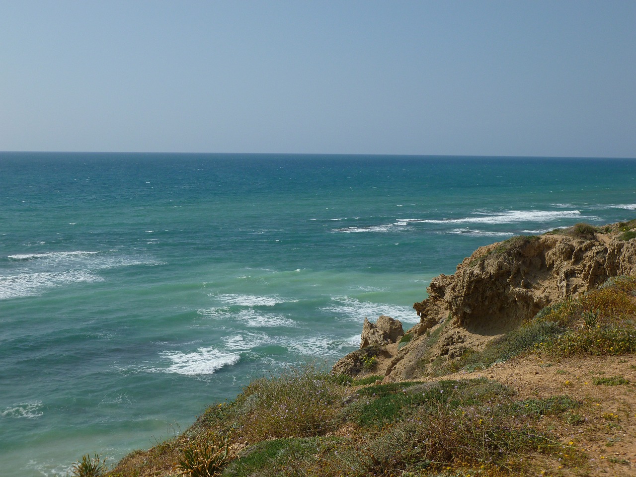 sea cliff top water free photo