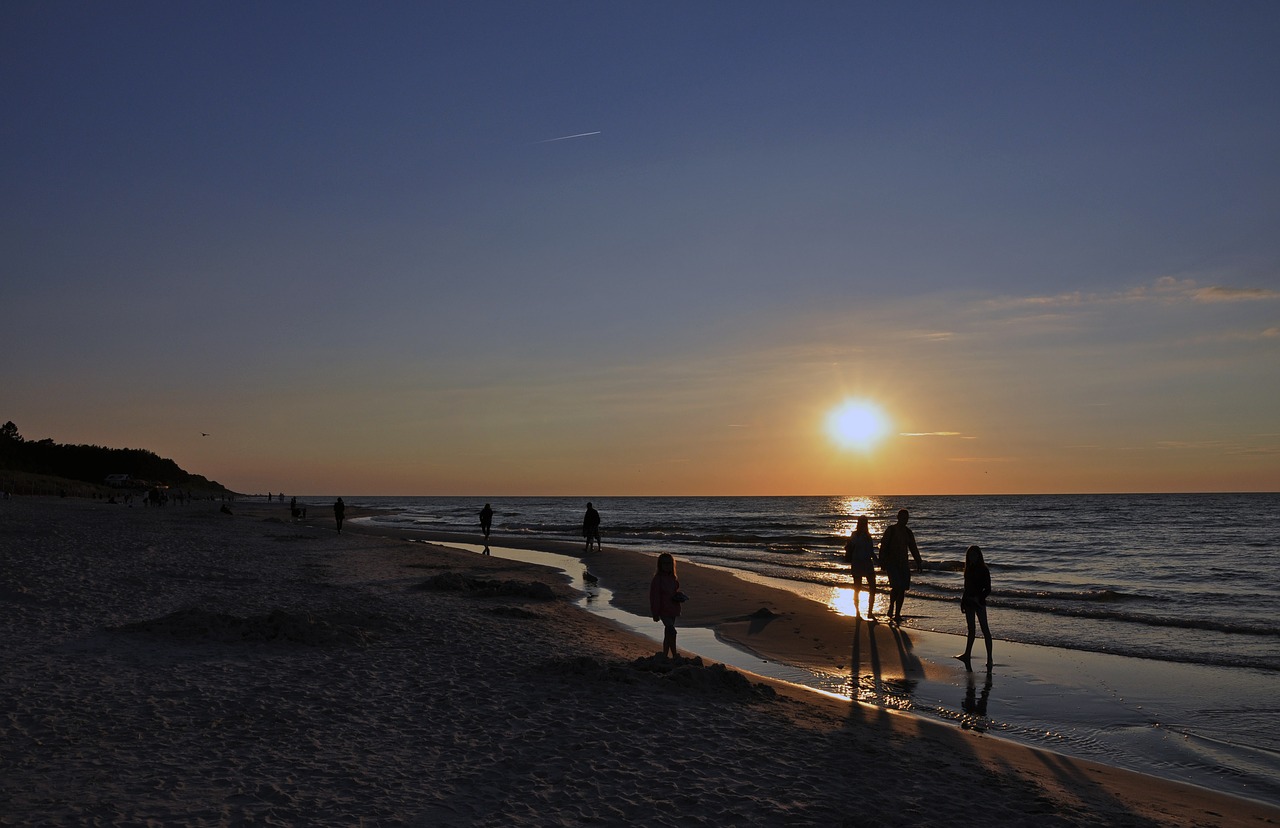 sea sunset the baltic sea free photo